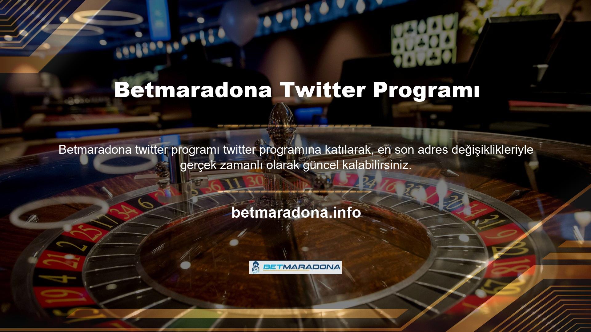 Ayrıca, canlı bahis panosu Twitter programını yeni adresle güncel tutar